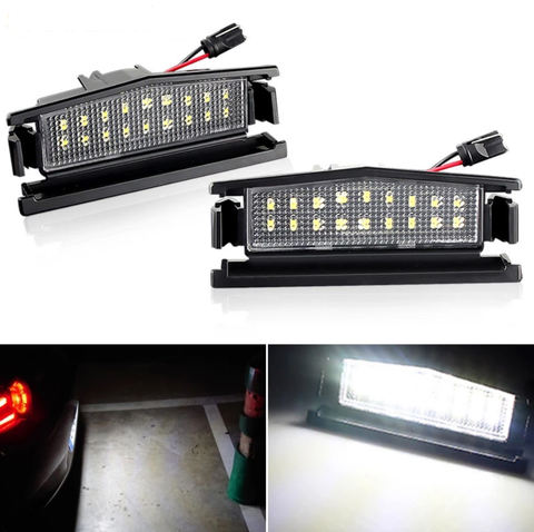 Error Free 2PCS Waterproof White LED License Plate Light for Mazda 2 MX-5 Miata Roadster Number Plate Lamp