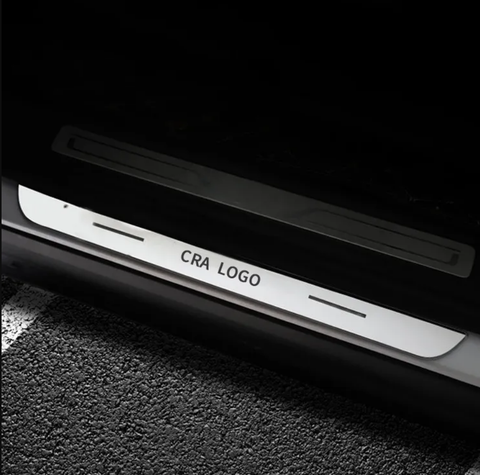 New Arrival Custom Logo USB Rechargeable 4pcs Car Plate Pedal LED Welcome Light Door Sill LED Welcome Pedal for Mercedes Benz