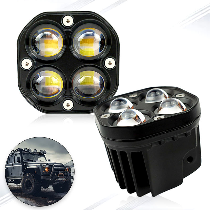 Super Bright 24v Spot Led Work Light 40w 4D Lens White Amber Led Light for OffRoad Car Truck Tractor Boat Working Light