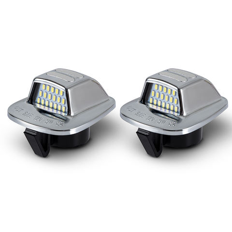 LED Number License Plate Light Error Free for Dodge Dakota Silver Chrome Housing Long Lifespan
