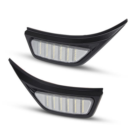 LED Side Marker with White DRL & Amber Sequential Signal for Jeep Wrangler JL 2018-2020 Non-Polarity Waterproof