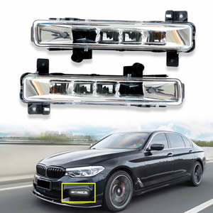 2pcs LED DRL Car Daytime Running Light for BMW 5 Series G38 2018 12V White Daylight Yellow Turn Signal
