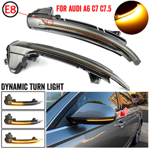 For Audi A6 C7 C7.5 4G RS6 S6 Dynamic Turn Signal LED Side Wing Rearview Mirror Indicator Blinker Sequential Light