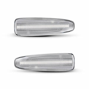 2pcs Clear LED Side Marker Light for Mitsubishi Lancer Evolution Outlander Front Fender Side Marker Lamp Sequential Blink Amber