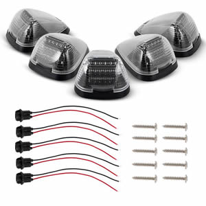 5pcs Clear Amber LED Cab Roof Marker Lights for Ford E-150 E-250 F-250 F-350 Super Duty Pickup Trucks 1999-2016