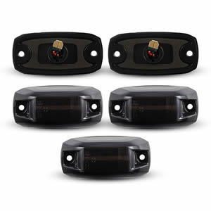 5pcs Smoked LED Cab Roof Light Rear Red Roof Top Clearance Lights for 2014-2020 Dodge Ram ProMaster 1500 2500 3500