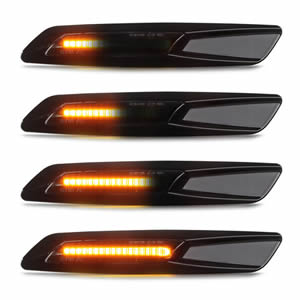 Best for BMW E60 E61 E82 E88 E90 E91 E92 E93 5 Series Dynamic Amber LED Smoked White Side Marker Fender Lamp Turn Signal Lights