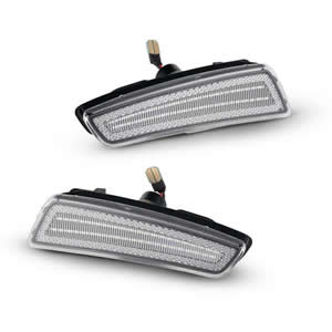 Full LED Smoke Front Side Marker Lights for Pontiac G8 GT GXP 2008-2009 - Clear Lens