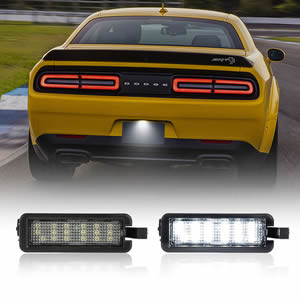 LED License Plate Light Lamp  for Dodge  Charger & Challenger 2015~ Chrysler 300 2015~Powered by 18SMD Xenon White LED Lights