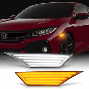 LED Side Blinker Light for Honda Civic 10th Gen White Side Marker Amber Turn Signal Lamp Plug & Play Auto Accessories