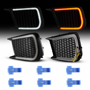 Switchback+Sequential Turn Signal LED DRL Fog Running Signal Bezels Set Light for Subaru WRX STI 2018-2020